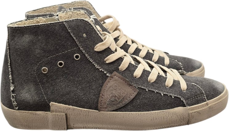 Philippe Model Sneakers montantes Paris High toile gris lavé Philippe Model Homme PRHU DC21 Basketss homme