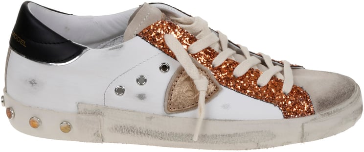 Philippe Model Flat Shoes Bianco Arancio Nero