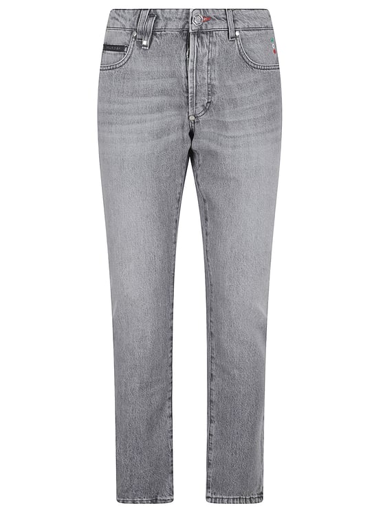 Philipp Plein Straight-Leg Grey Denim Jeans