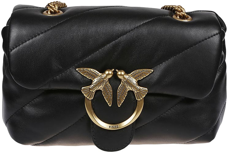 Pinko Love Mini Puff Maxi Quilt Bag Black