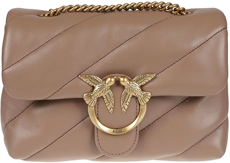 Pinko Love Mini Puff Maxi Quilt Bag Brown