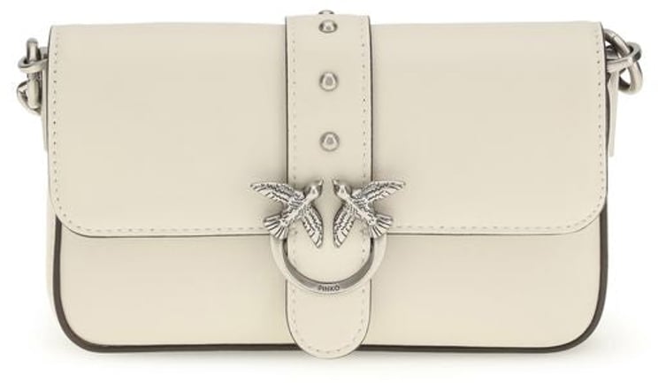 Pinko PINKO White Calf Leather Bos Taurus Shoulder Bag