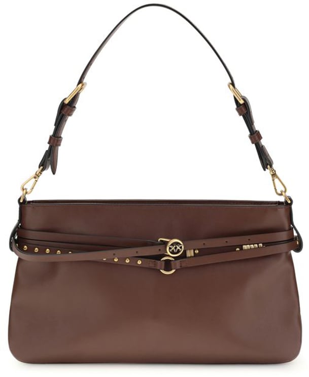 Pinko PINKO Brown Calf Leather Bos Taurus Shoulder Bag