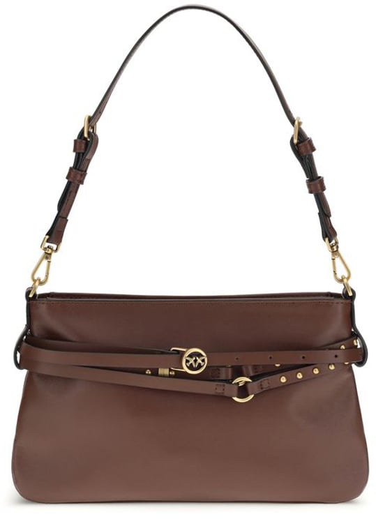 Pinko PINKO Brown Calf Leather Bos Taurus Shoulder Bag