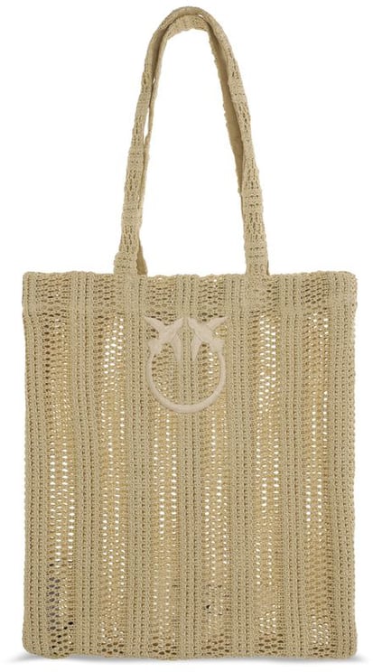 Pinko PINKO Beige Raffia Shoulder Bag