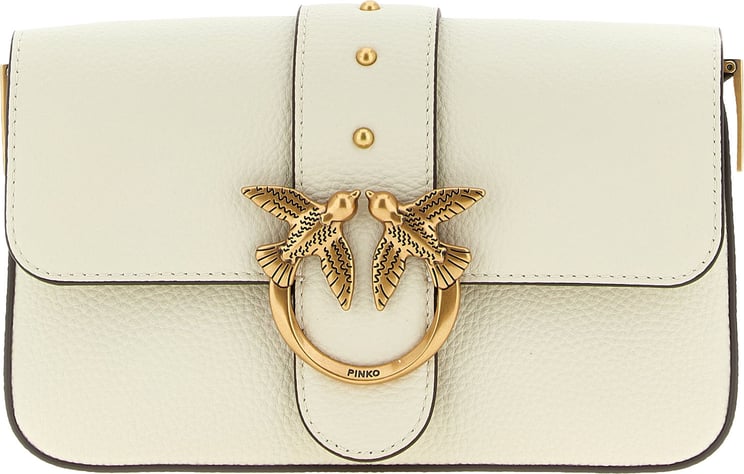 Pinko PINKO White Goatskin Crossbody Bag