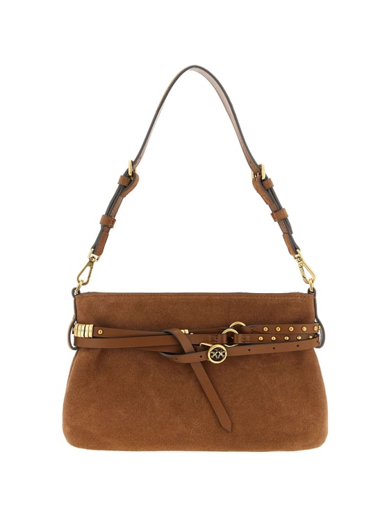 Pinko Mini Suede Gold Accents Handbag