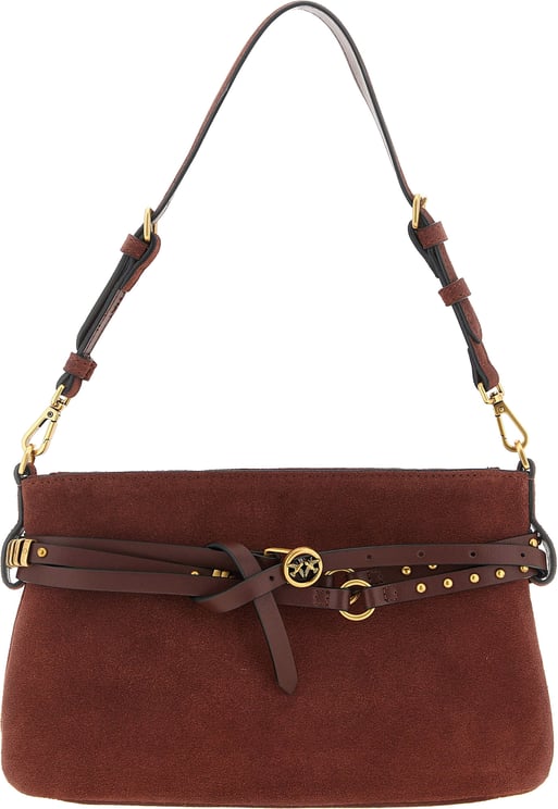 Pinko PINKO Bordeaux Lamb Leather Shoulder Bag