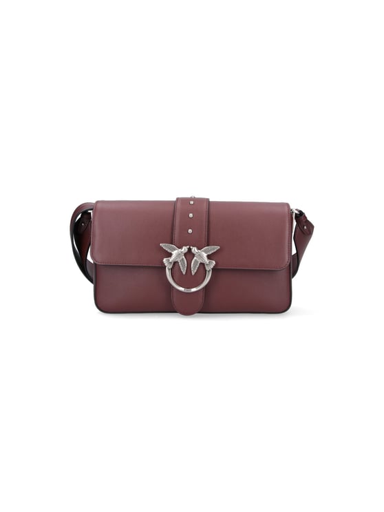 Pinko Leather Shoulder Bag With Logo