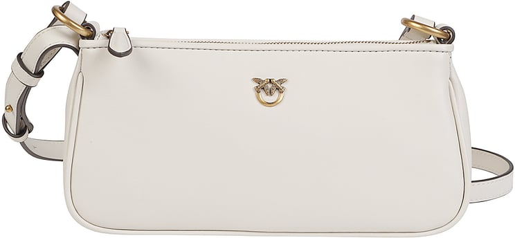 Pinko Half Moon Baguette Mini Bag White