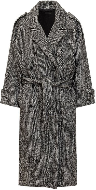 Pinko Pinko Cappotto Carrube in Lana Chevron