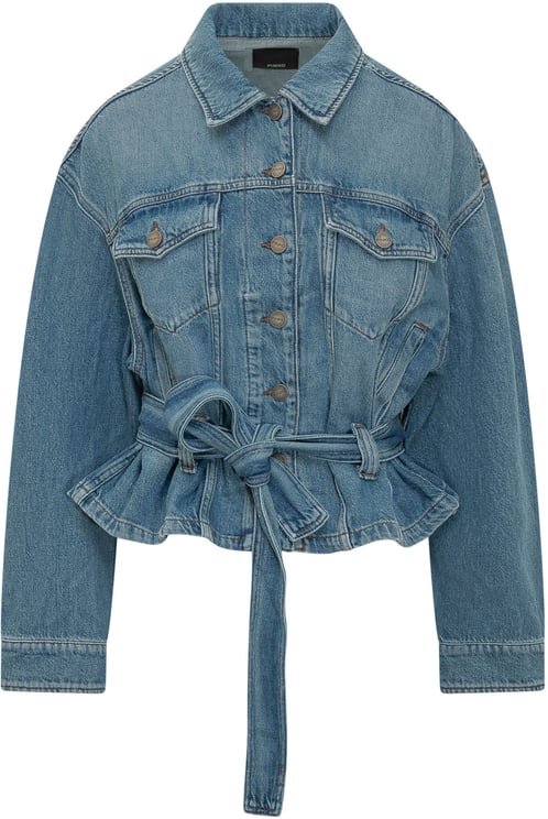 Pinko Giacca in Denim con Cintura