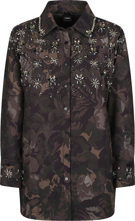 Pinko Barengo Long Sleeve Overshirt Jacket Green