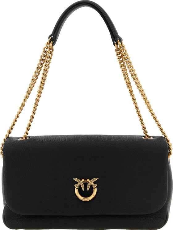 Pinko PINKO Black Lamb Leather Shoulder Bag