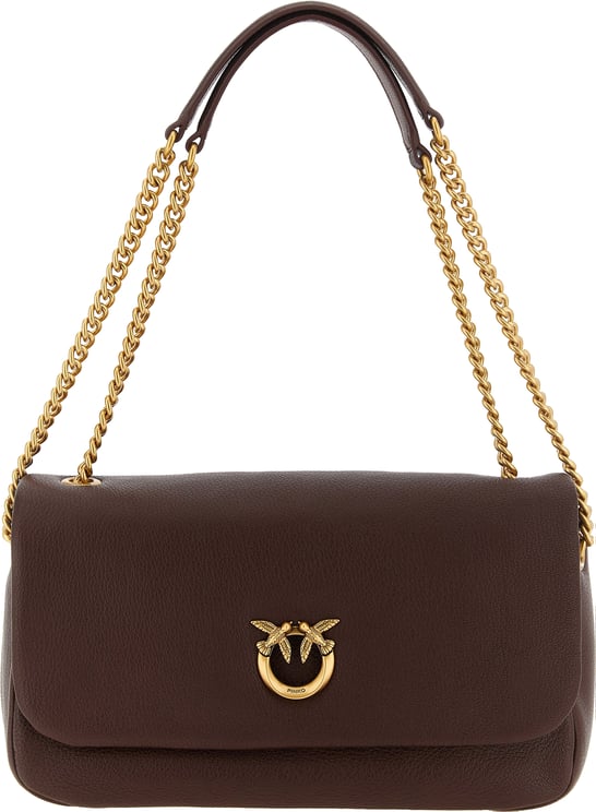 Pinko PINKO Brown Lamb Leather Shoulder Bag