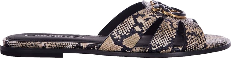 Pinko Snakeskin Pattern Slip-On Sandals