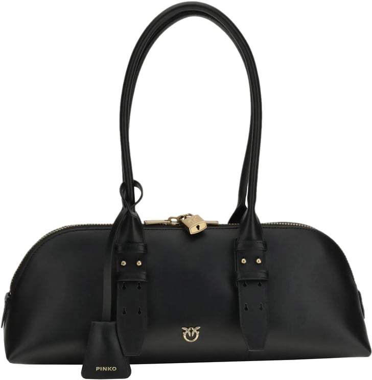 Pinko Black Bowling Bag Horizontal Big Handbag