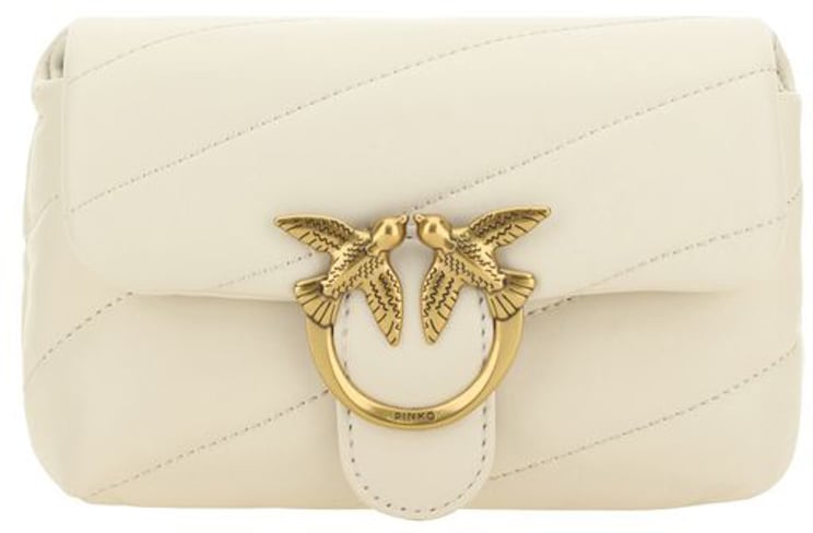 Pinko PINKO White Calf Leather Bos Taurus Shoulder Bag