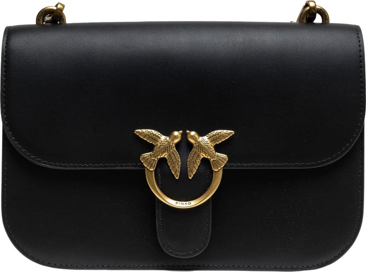 Pinko PINKO Black Leather Love Bell Classic Shoulder Bag