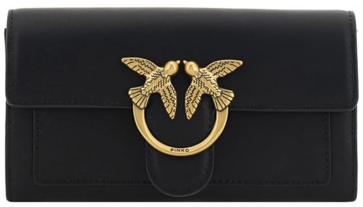 Pinko PINKO Black Calf Leather Bos Taurus Wallet