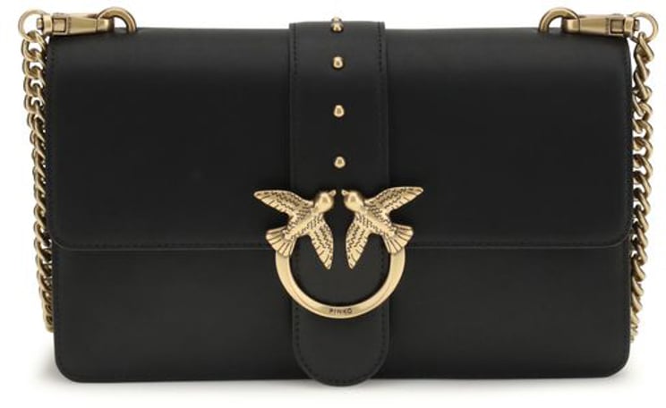 Pinko PINKO Black Calf Leather Bos Taurus Shoulder Bag