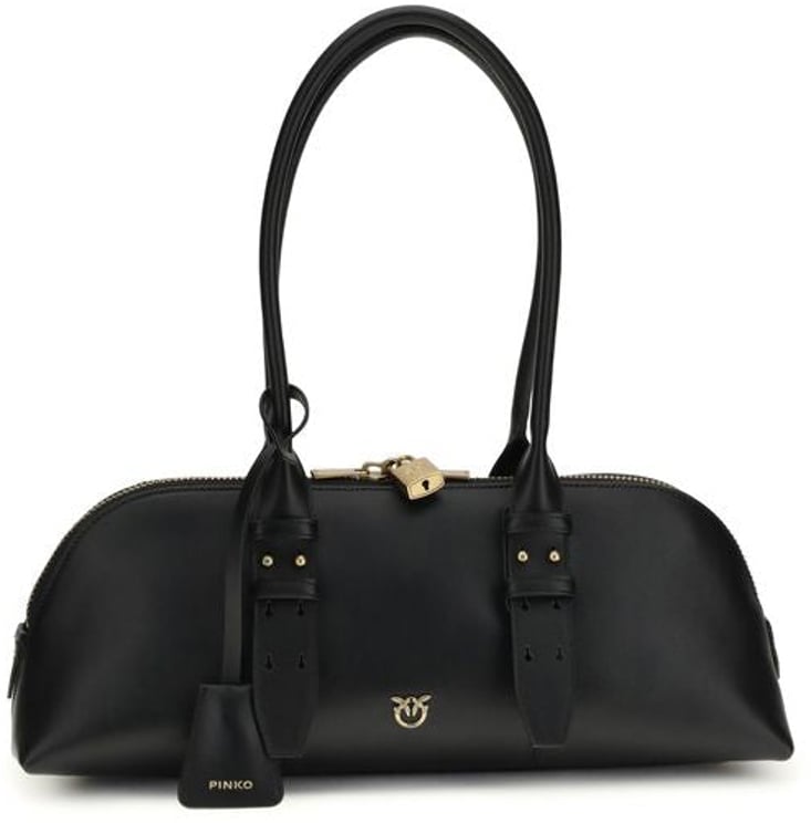 Pinko PINKO Black Calf Leather Bos Taurus Shoulder Bag