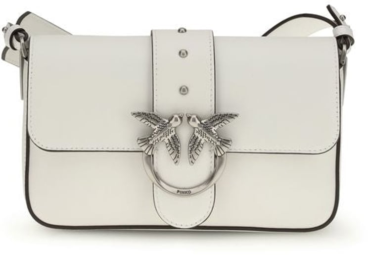 Pinko PINKO White Calf Leather Bos Taurus Shoulder Bag