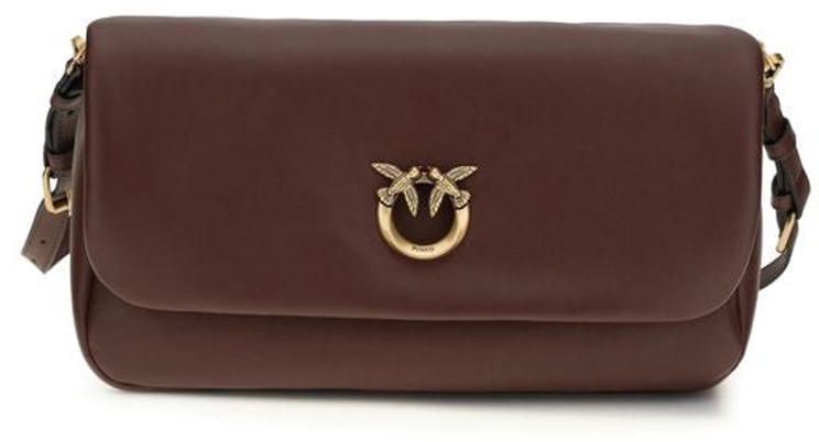 Pinko PINKO Brown Calf Leather Bos Taurus Shoulder Bag