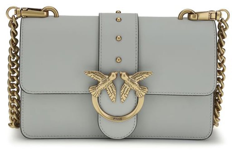 Pinko PINKO Gray Calf Leather Bos Taurus Shoulder Bag
