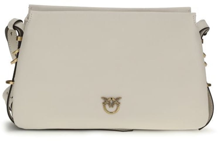 Pinko PINKO White Calf Leather Bos Taurus Shoulder Bag