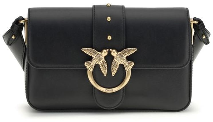 Pinko PINKO Black Calf Leather Bos Taurus Shoulder Bag
