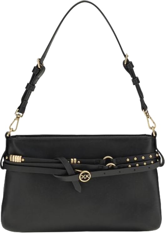 Pinko PINKO Black Calf Leather Bos Taurus Shoulder Bag