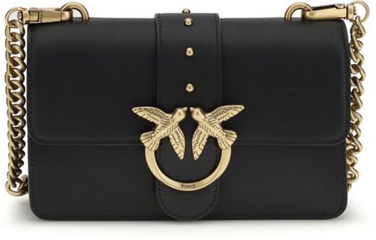 Pinko PINKO Black Calf Leather Bos Taurus Shoulder Bag