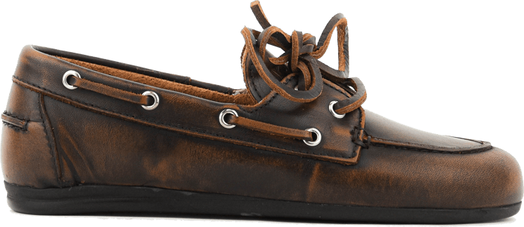 Posa Boat Loafer Box Leather Coffee