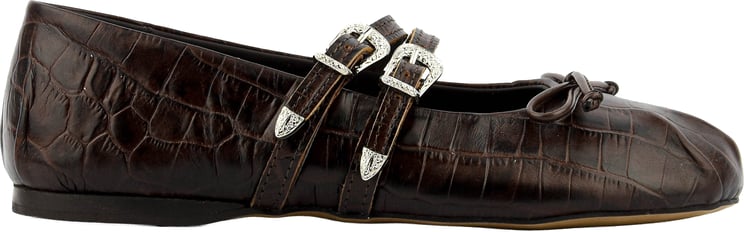 Posa Vita Ballerina Western Croco Dark Brown