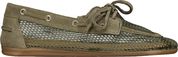 Posa Posa Pw110 Loafers Khaki Boat Loafer Mesh - Suede