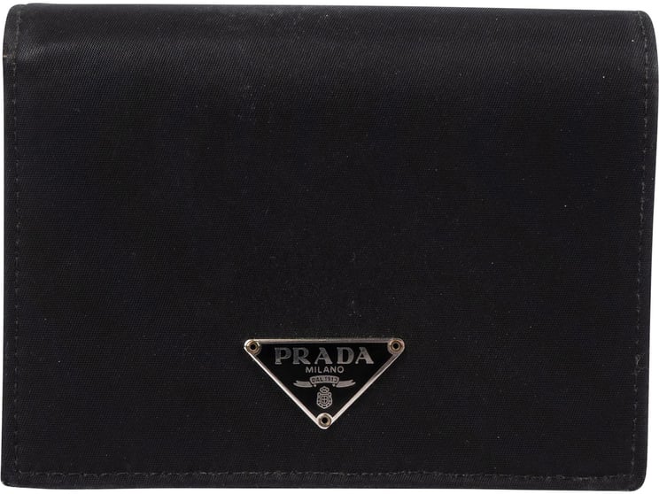 Prada Prada Tessuto Triangle Bifold Wallet