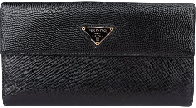 Prada Prada Saffiano Leather Triangel Continental Wallet