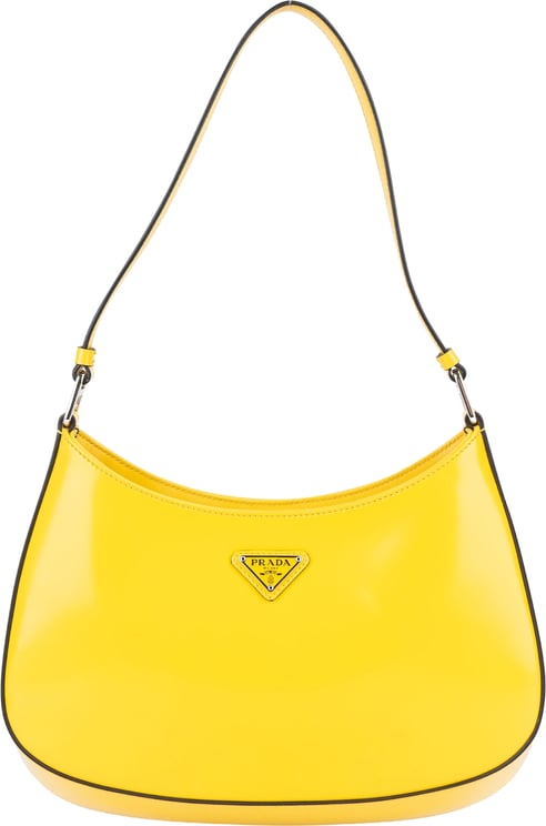 Prada Prada Yellow Patent Leather Triangle Cleo Shoulder Bag