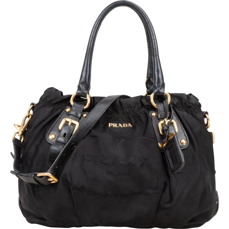 Prada Prada Black Nylon Logo Handbag