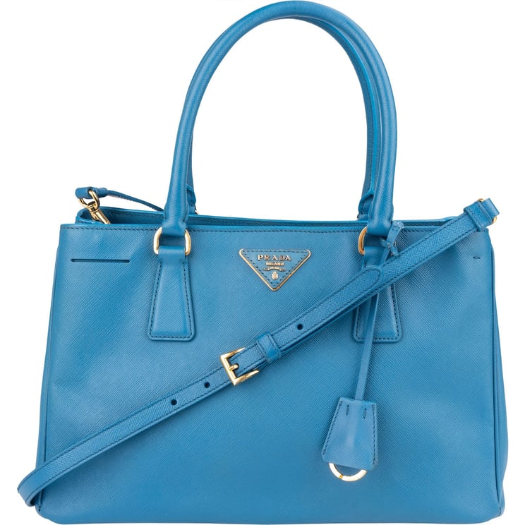 Prada Prada Blue Saffiano Leather Galleria Handbag