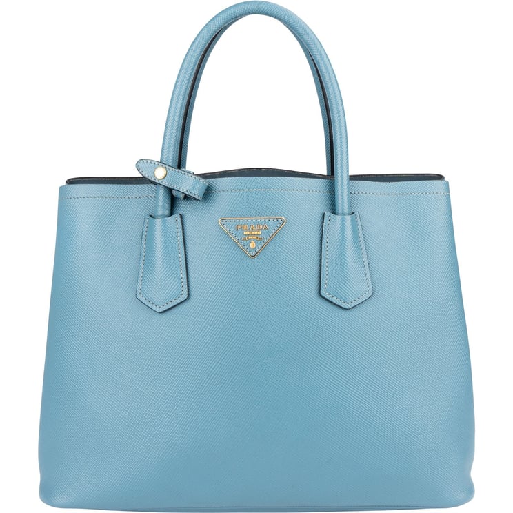 Prada Prada Blue Saffiano Leather Double Handbag