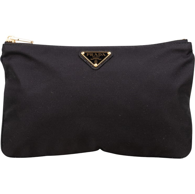 Prada Prada Black Nylon Triangle Clutch