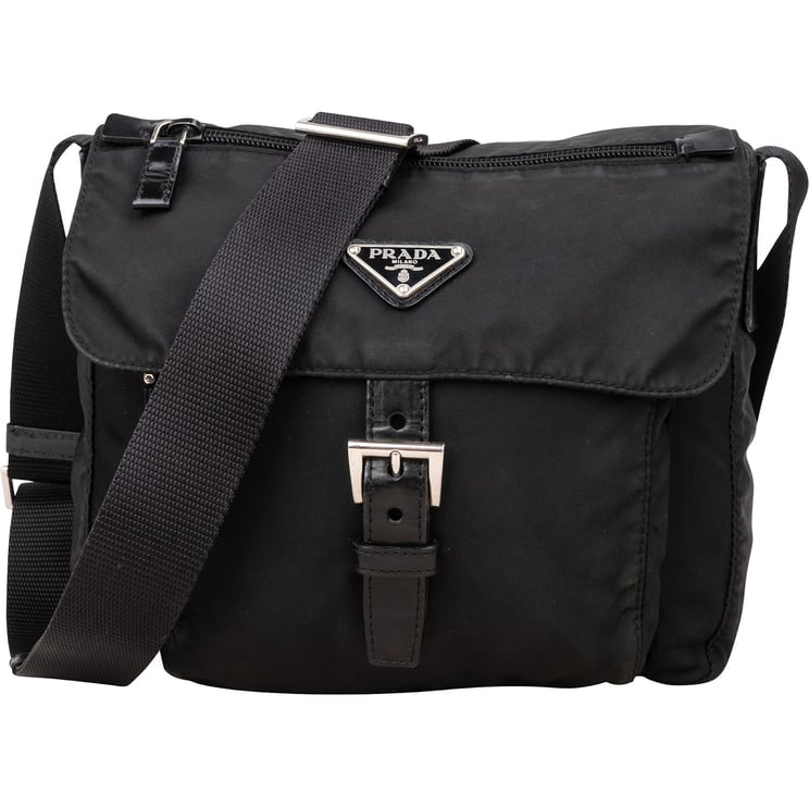 Prada Prada Nylon Triangle Messenger Crossbody Bag
