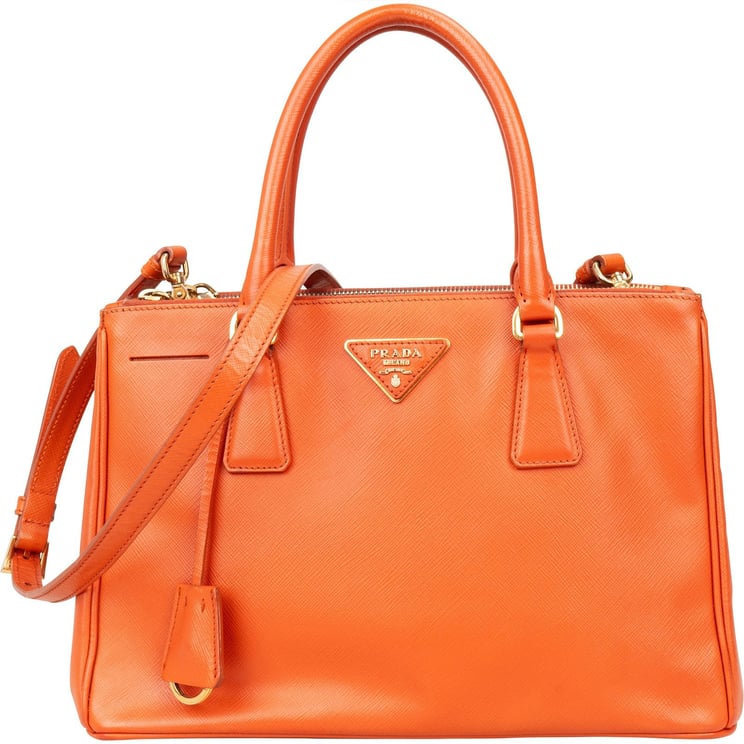 Prada Prada Orange Saffiano Leather Galleria Handbag