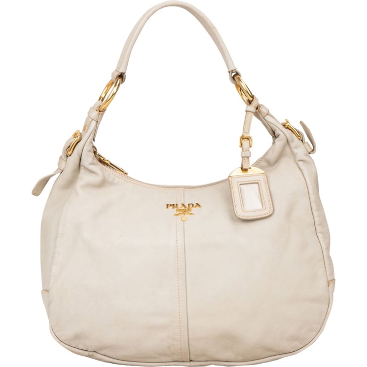 Prada Prada Vitello Daino Leather Hobo Shoulder Bag
