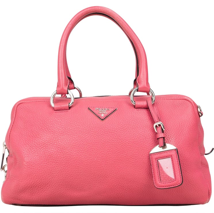 Prada Prada Grained Leather Bauletto Handbag