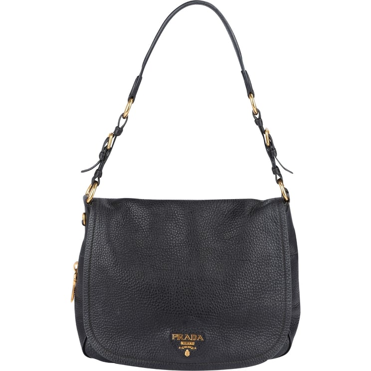 Prada Prada Vitello Daino Flap Hobo Shoulder Bag