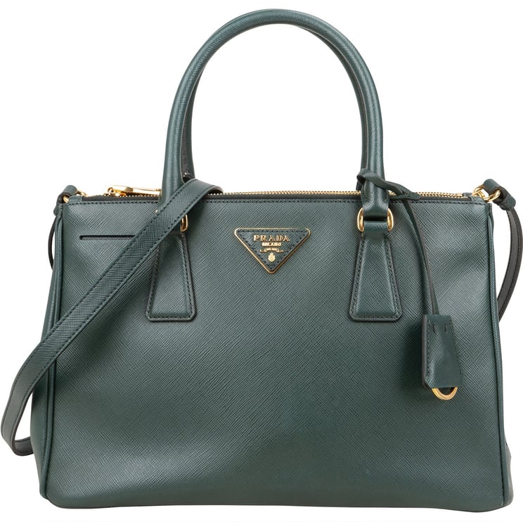 Prada Prada Green Saffiano Leather Galleria Handbag