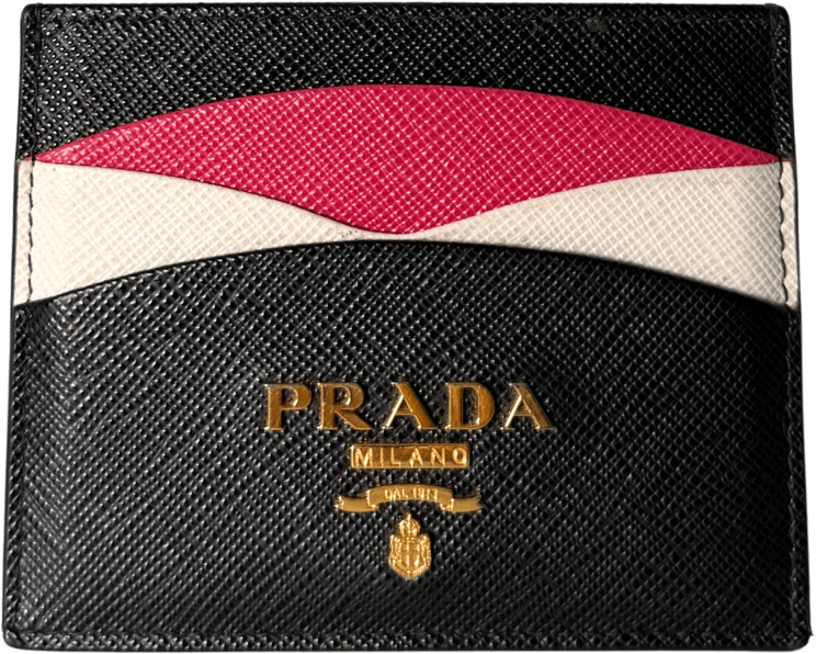 Prada Prada Kartenetui aus Saffiano Leder Schwarz / sehr gut